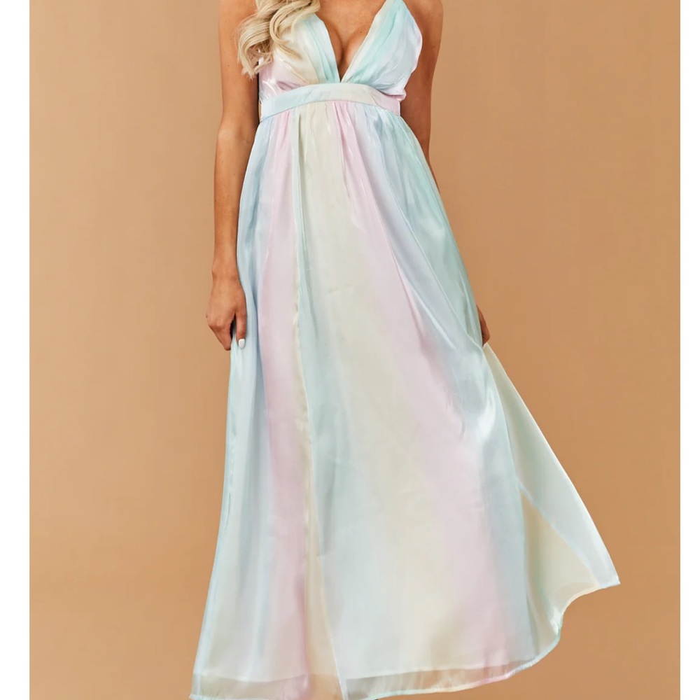 Pastel Rainbow Maxi Dress